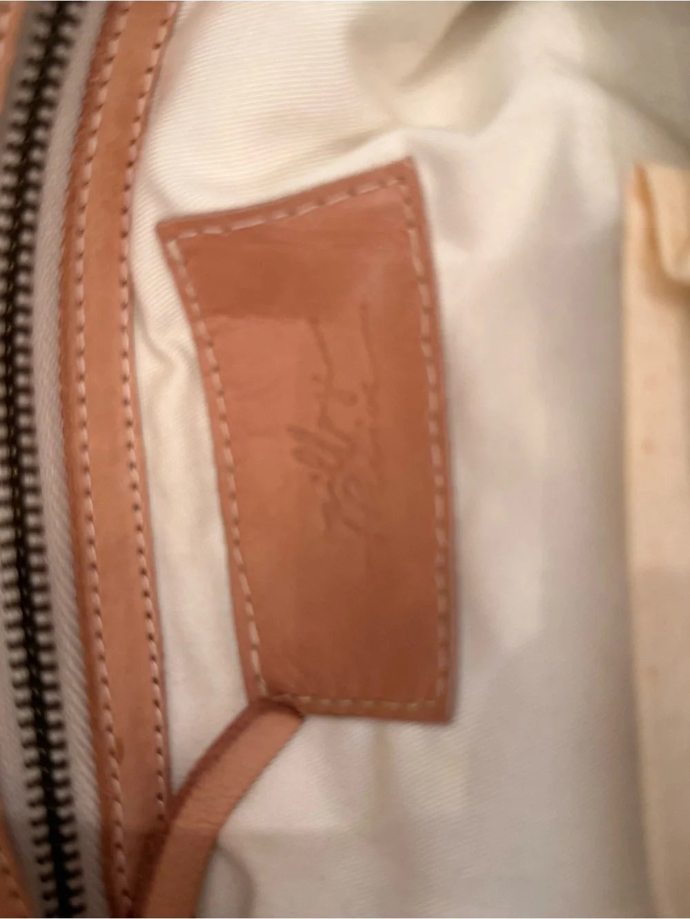 Woven Leather Tote Bag in Tan - Lightweight Summer Carryall by Village Thrive - Picture 6 of 6